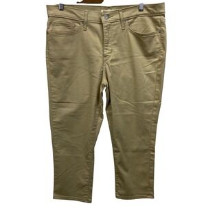 Levis 311 Shaping Skinny Capri Pants Womens 33 Khaki Tan Stretch Cropped 34x21